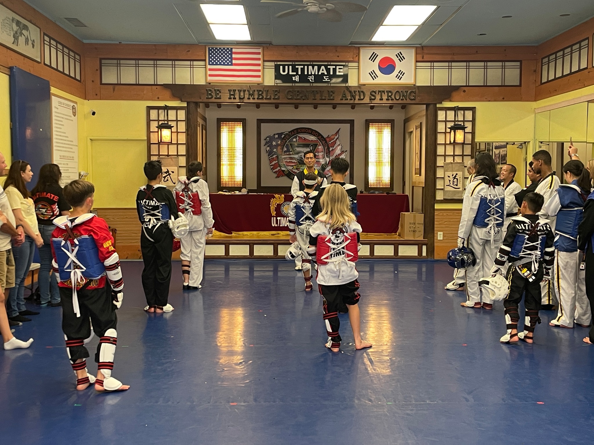 Students lined up in class